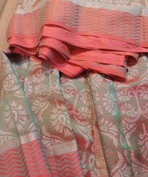 Maroon Silk Saree With Brasso Pattern