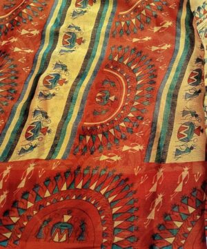 Printed Chiffon Saree In Beige Color