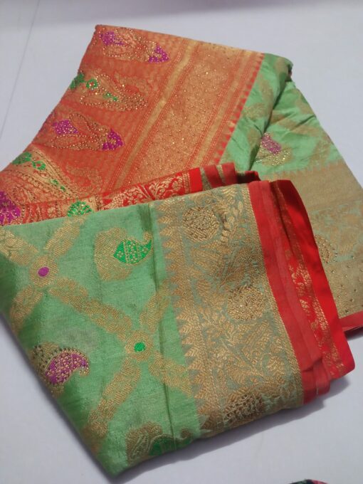 Green Silk Saree For Party Wear