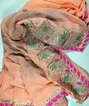 Latest Party Wear Silk Saree in Peach Color