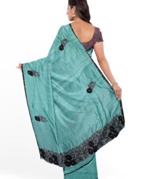Silk Saree With Embroidery Work