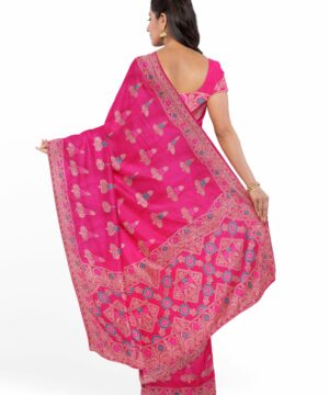Pink Silk Saree With Zari Work