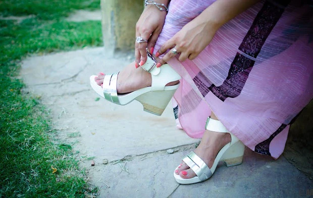 Wedges footwear for sarees