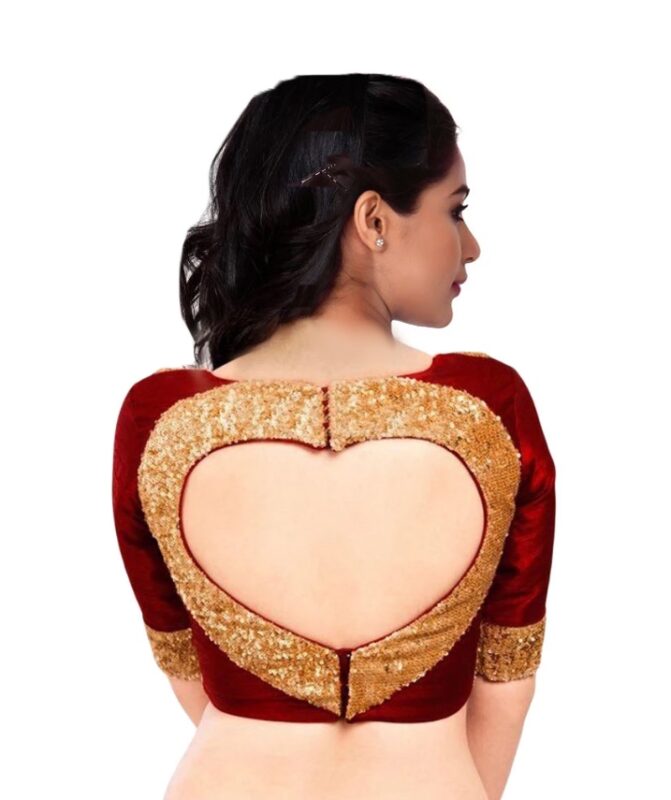 maroon golden designer blouse