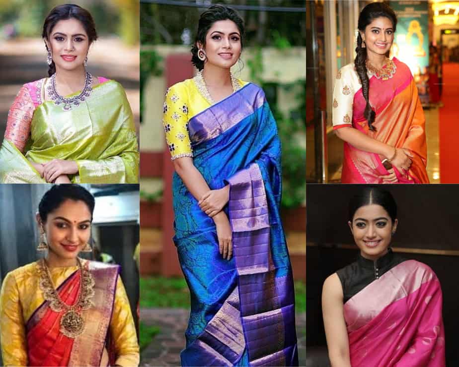 Differently colored sarees for women