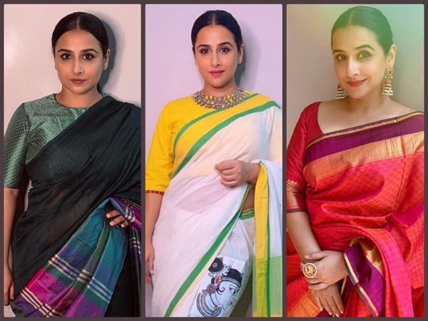vidya balan silk saree looks